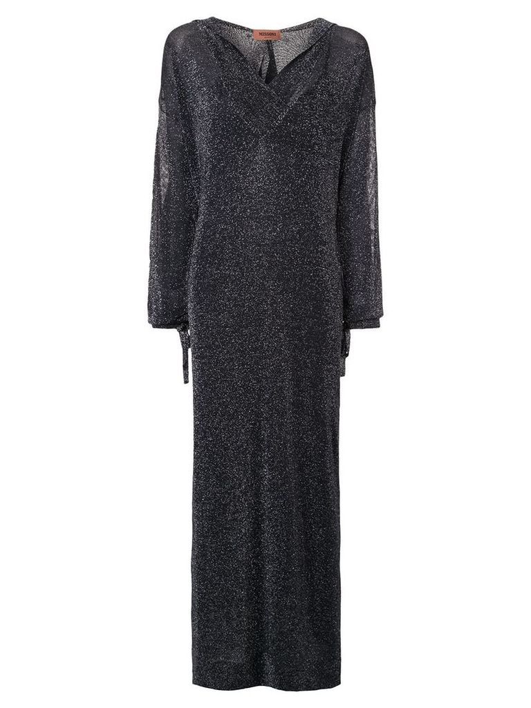 Missoni metallic-effect hooded long dress - Black