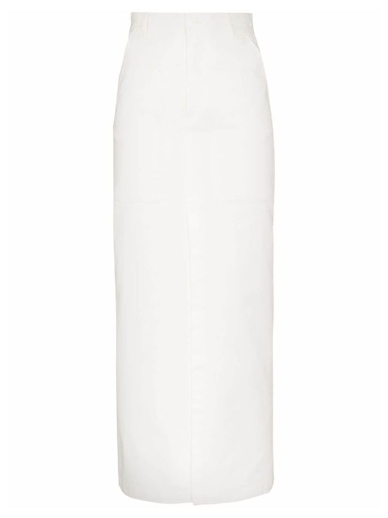 Markoo long-line slit-front skirt - White