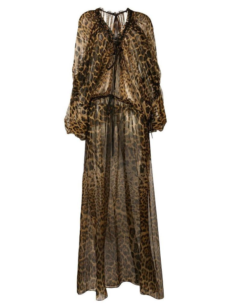 Saint Laurent leopard print maxi dress - NEUTRALS