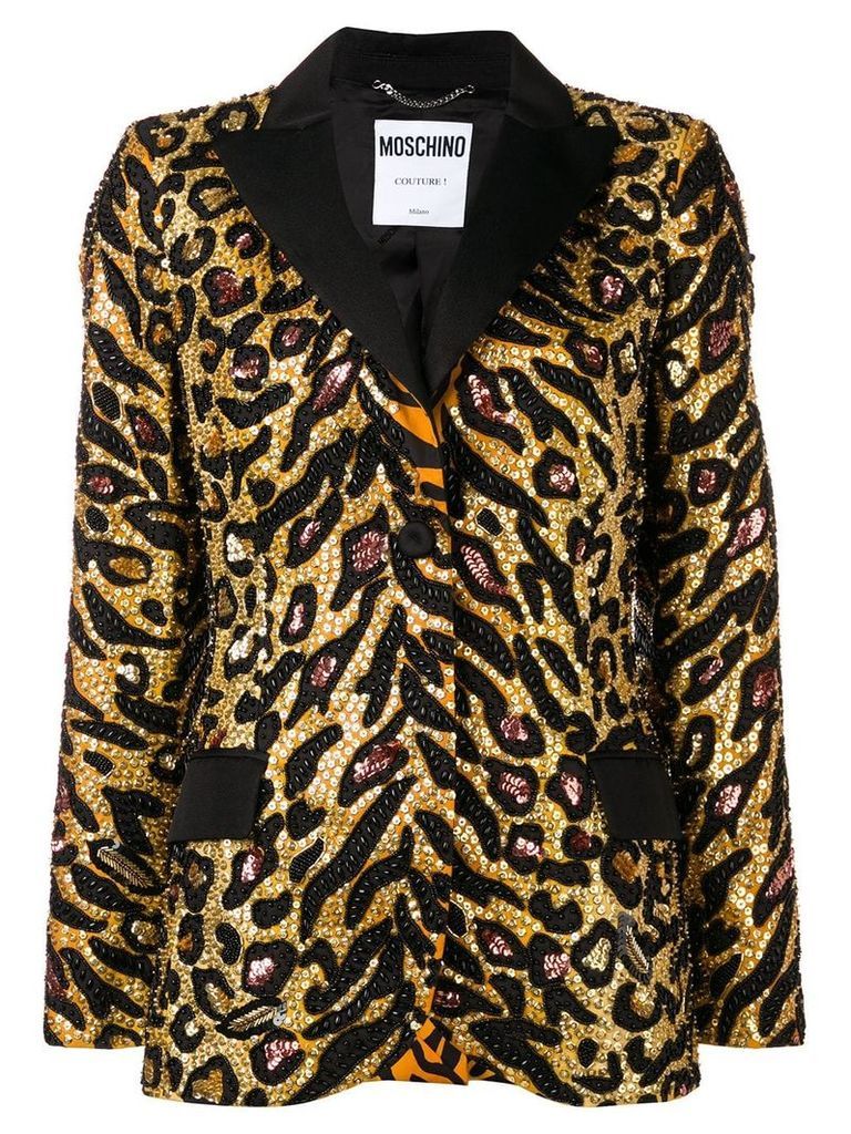 Moschino Tiger sequin-embellished blazer - GOLD