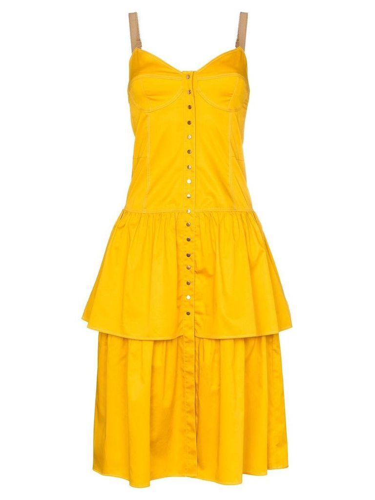 See By Chloé bustier tiered hem dress - Yellow