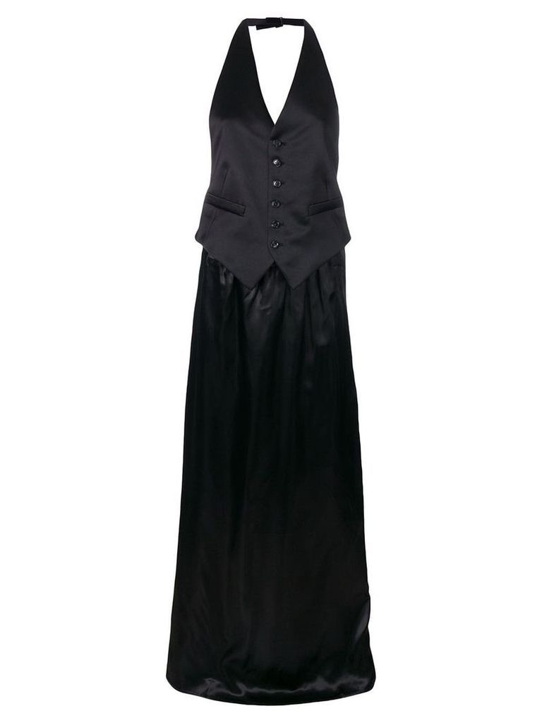 Mm6 Maison Margiela long waistcoat dress - Black