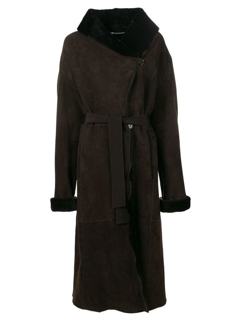 Liska wide collar coat - Brown