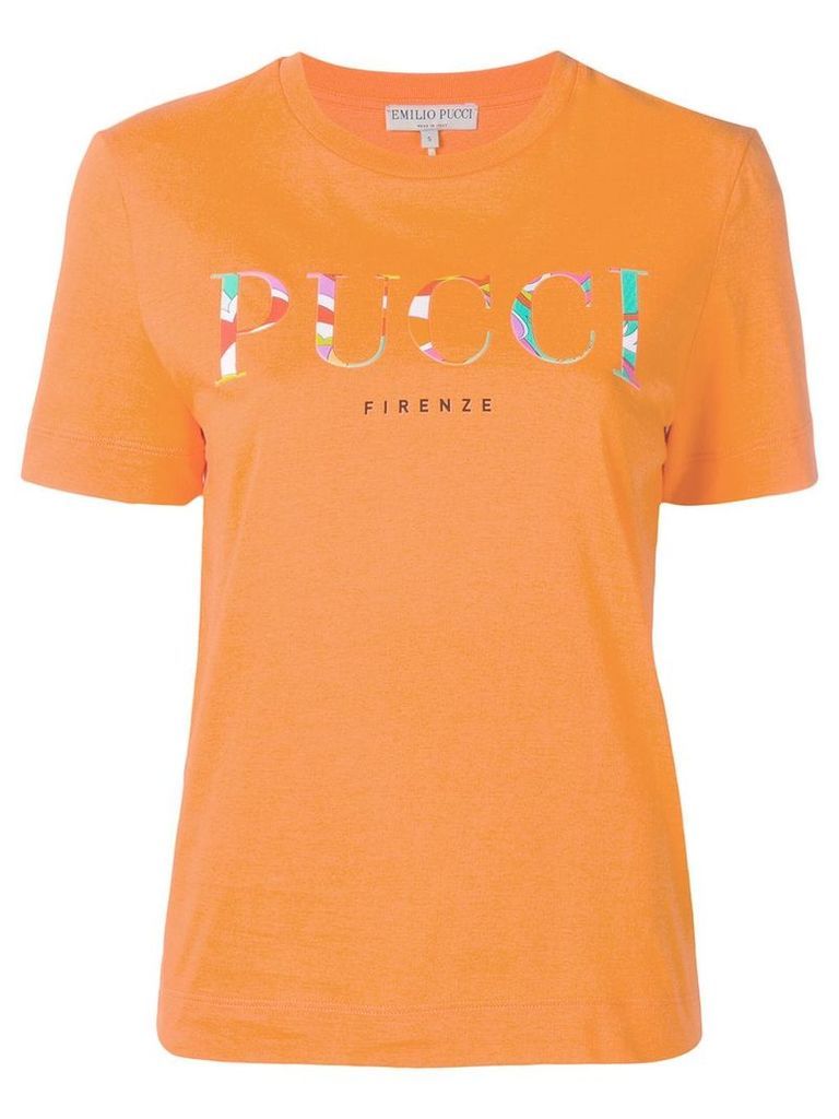 Emilio Pucci Orange Rivera Print Logo T-shirt