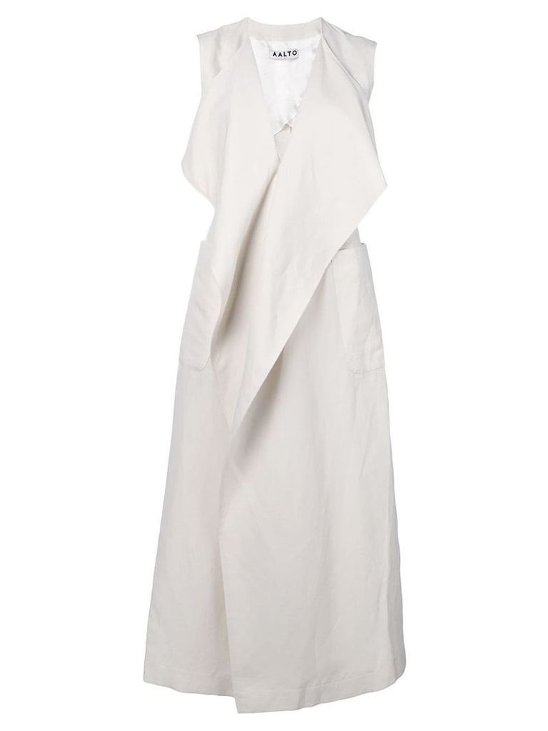 Aalto sleeveless coat dress - White