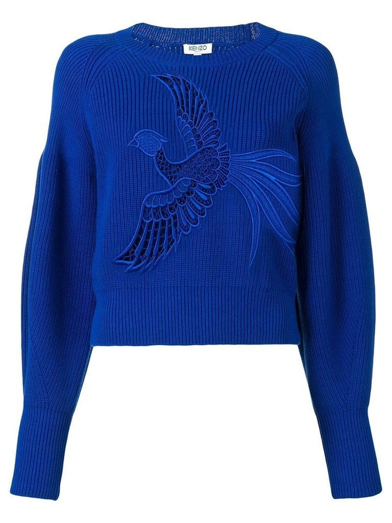 Kenzo bird embroidered sweater - Blue
