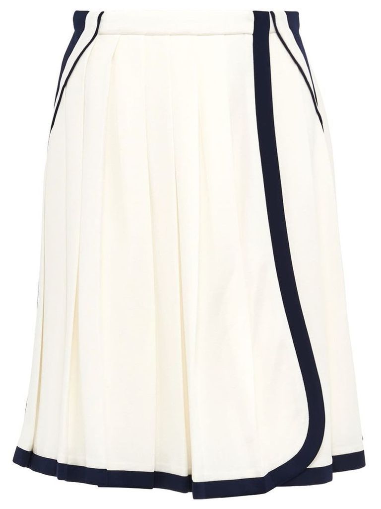 Prada Pleated skirt with contrasting trim - White