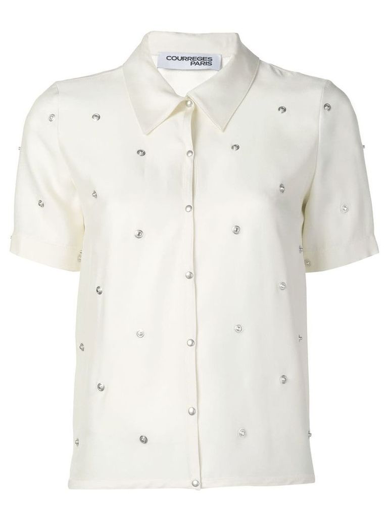 Courrèges studded button shirt - White