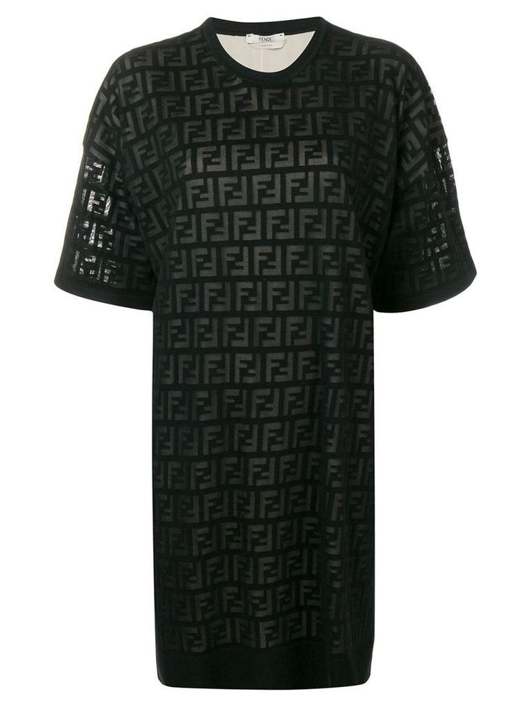 Fendi inlaid FF logo T-shirt dress - Black