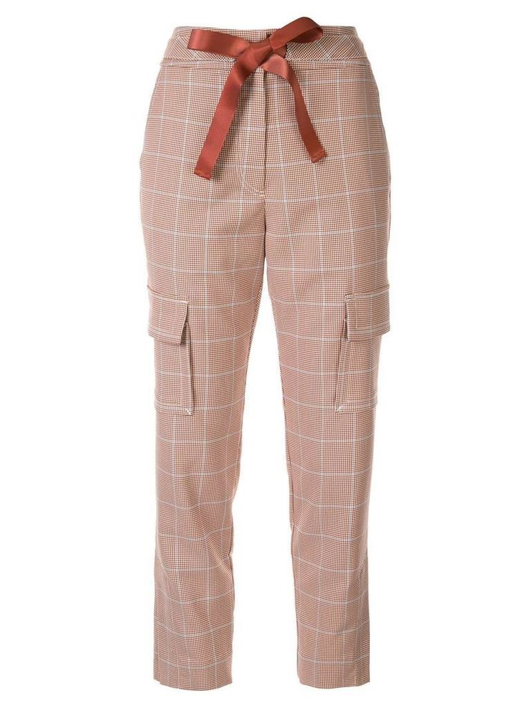 Manning Cartell ribbon drawstring check trousers - Brown
