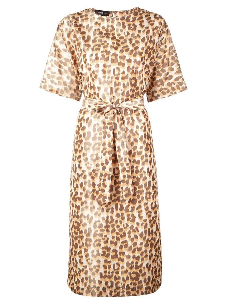 Rochas leopard print dress - ORANGE