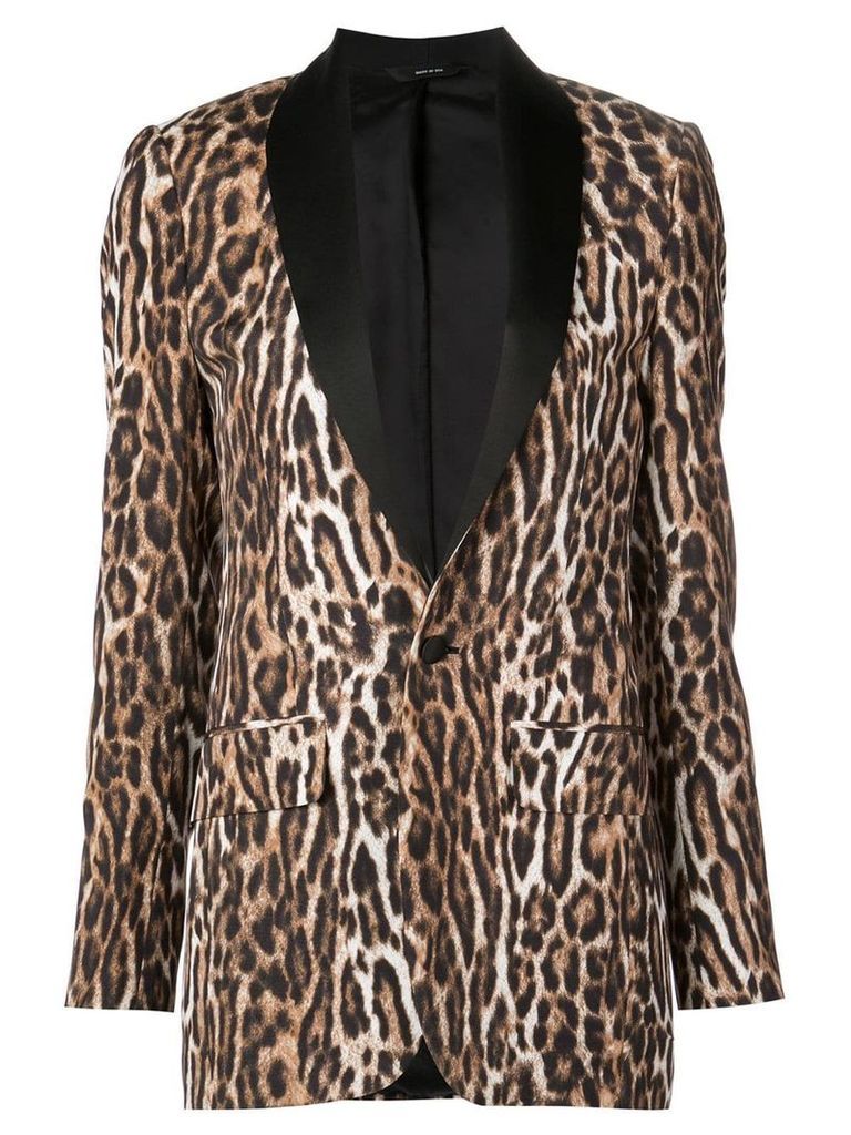 R13 leopard print blazer - Brown