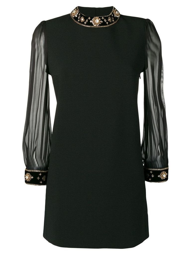Saint Laurent crystal embellished short dress - Black