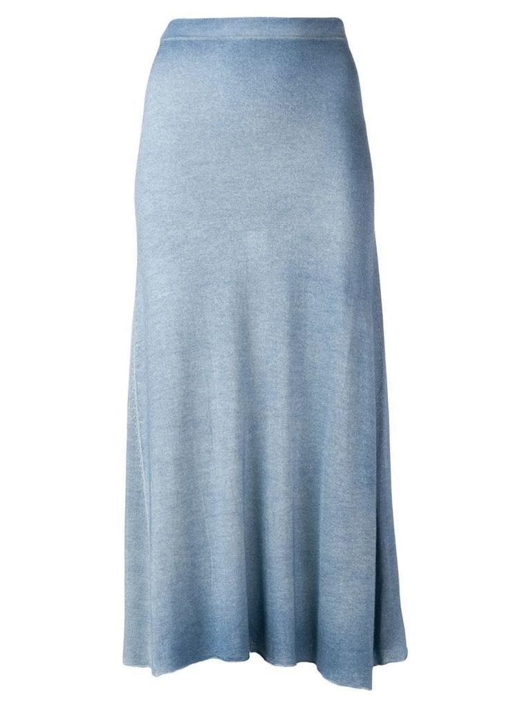 Avant Toi flared knit skirt - Blue