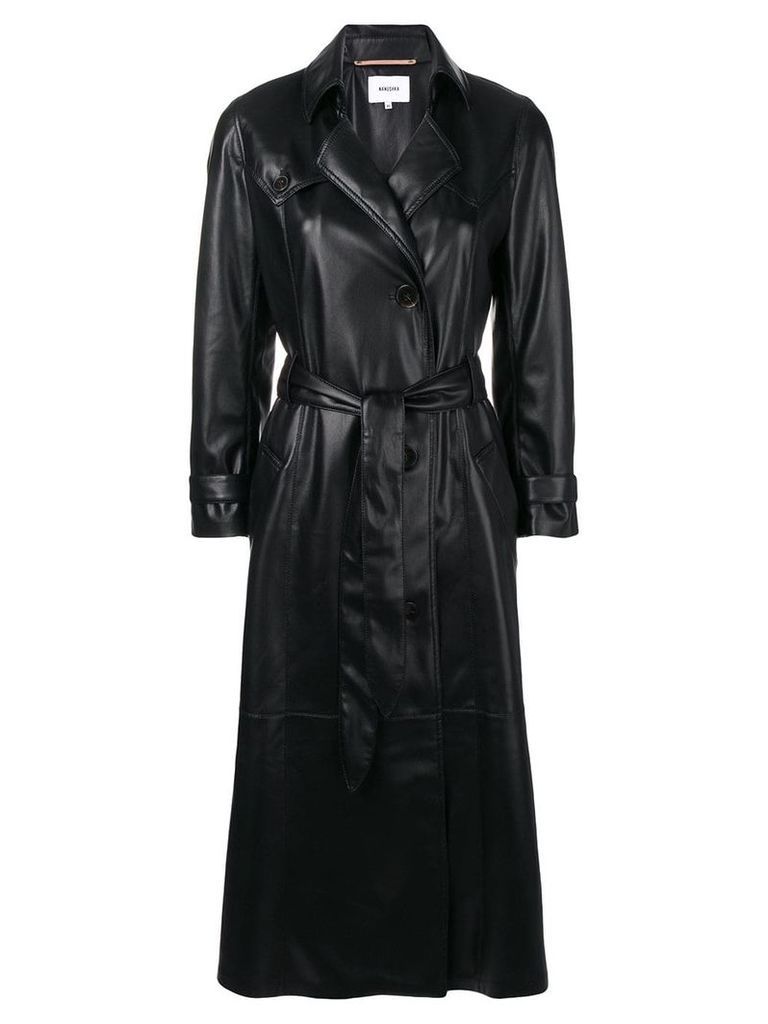 Nanushka belted trench coat - Black