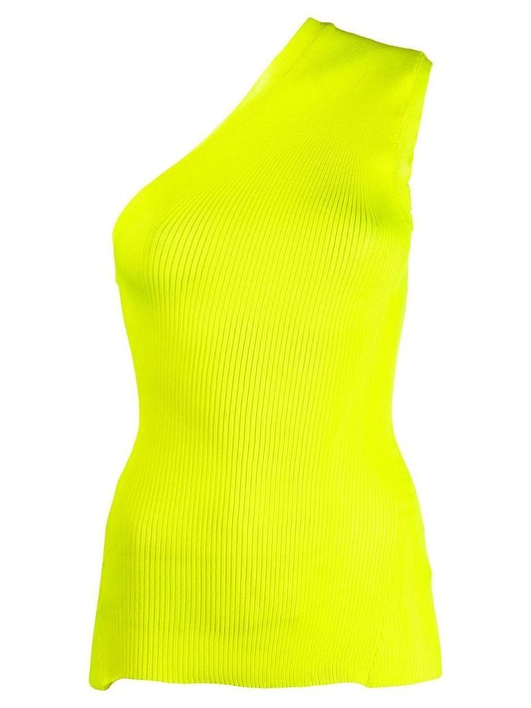 Maison Flaneur ribbed-knit one-shoulder top - Yellow
