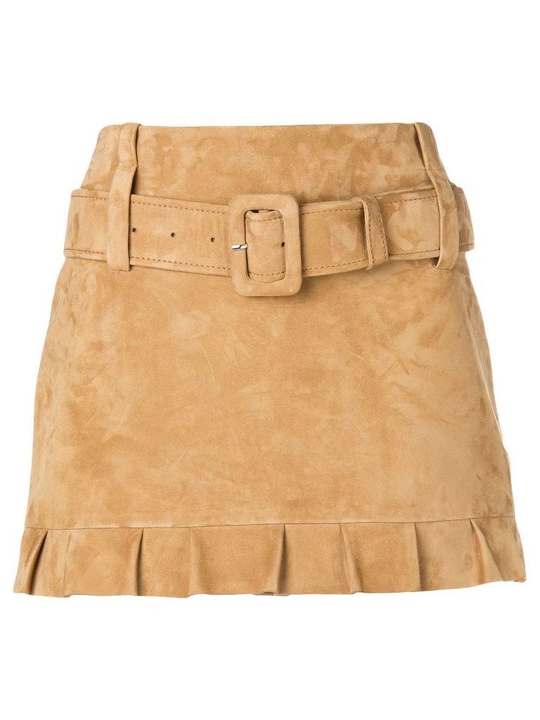 Prada belted mini skirt - NEUTRALS