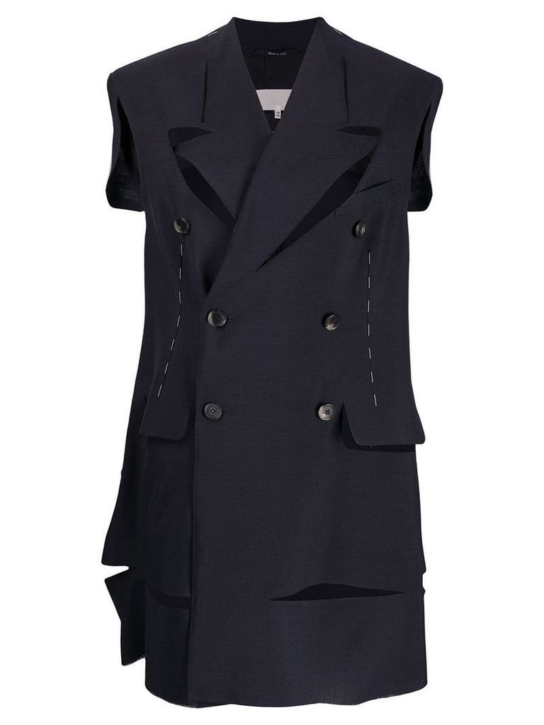 Maison Margiela formal waistcoat with cut-outs - Blue