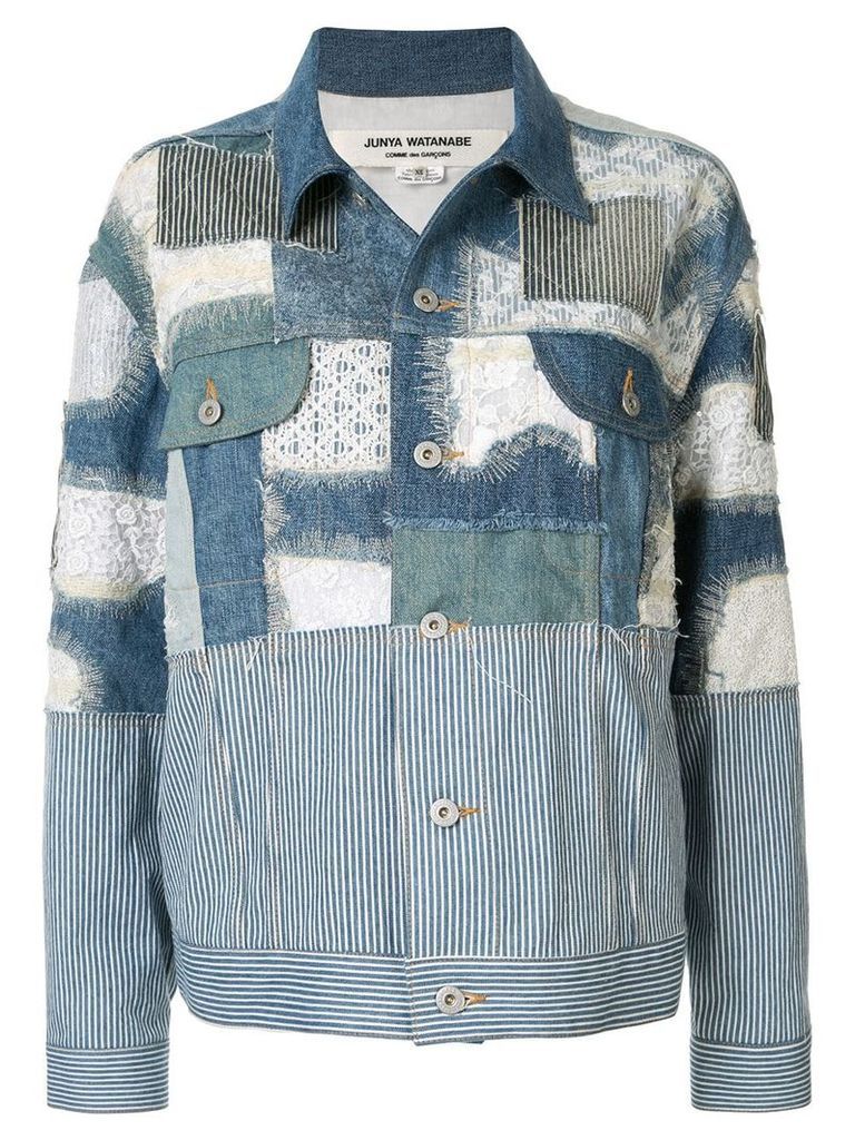Junya Watanabe patchwork denim jacket - Blue