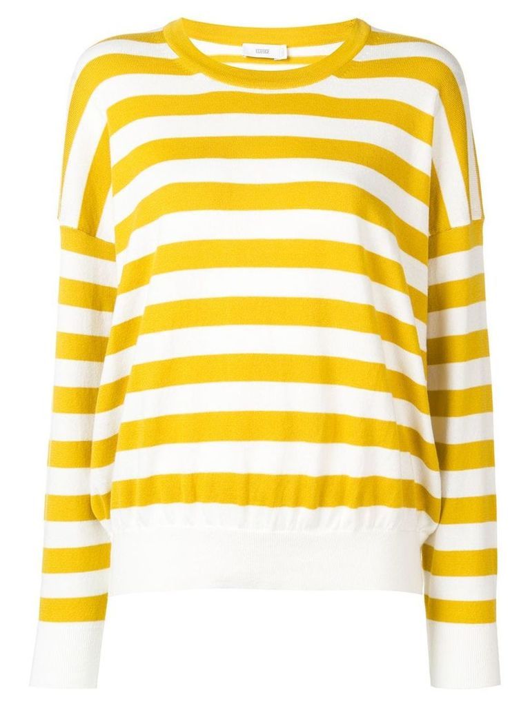 Closed striped jersey sweater - Yellow