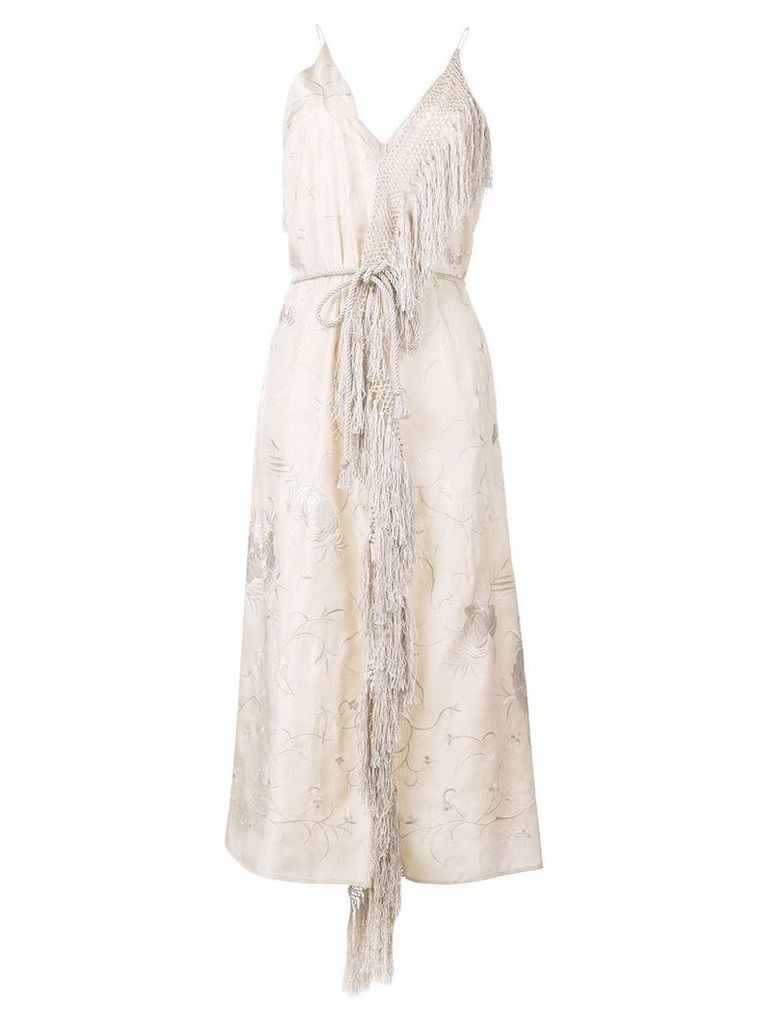 Forte Forte floral embroidered dress - NEUTRALS