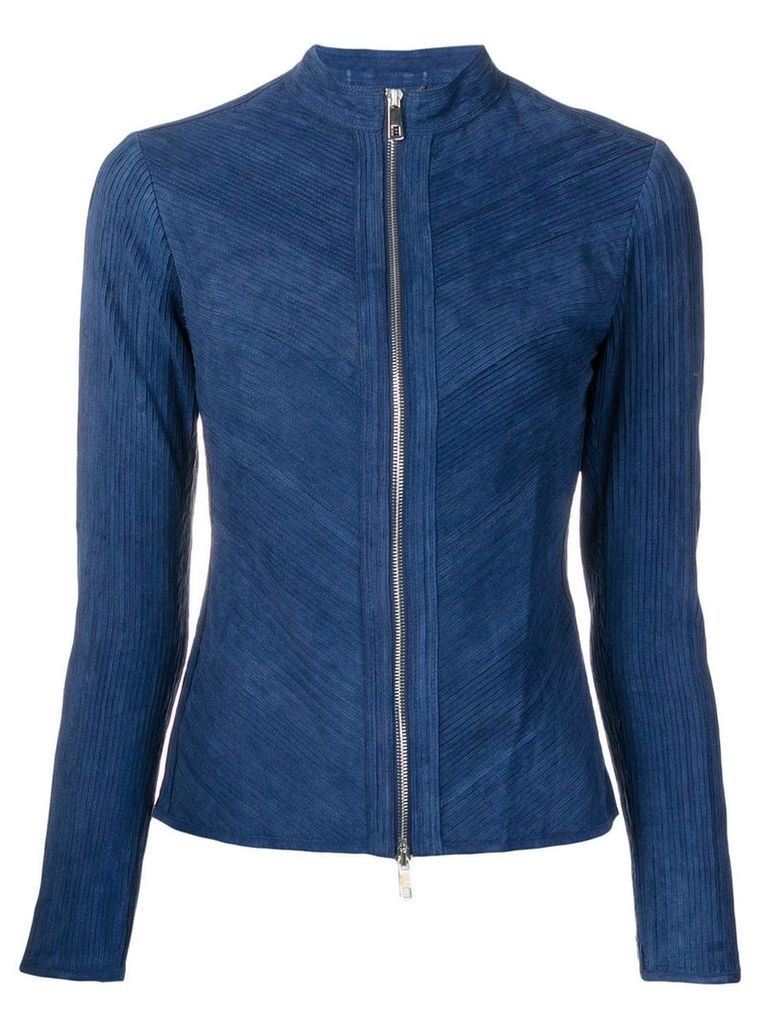 Desa Collection suede zip jacket - Blue