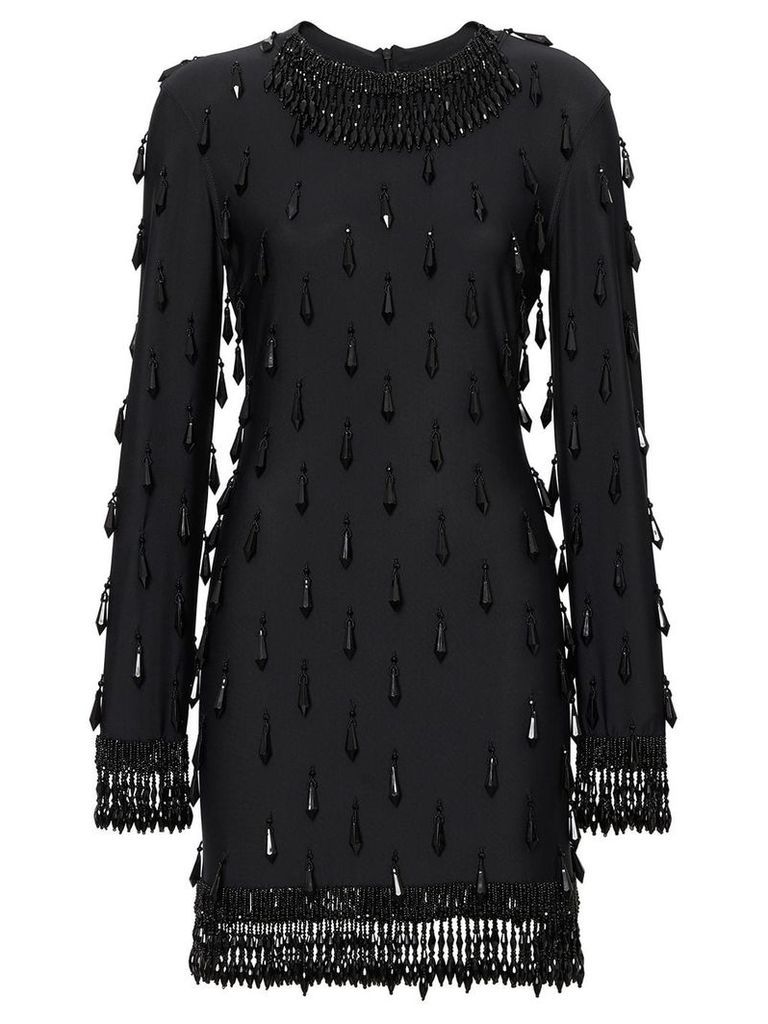Burberry Long-sleeve Embellished Mini Dress - Black