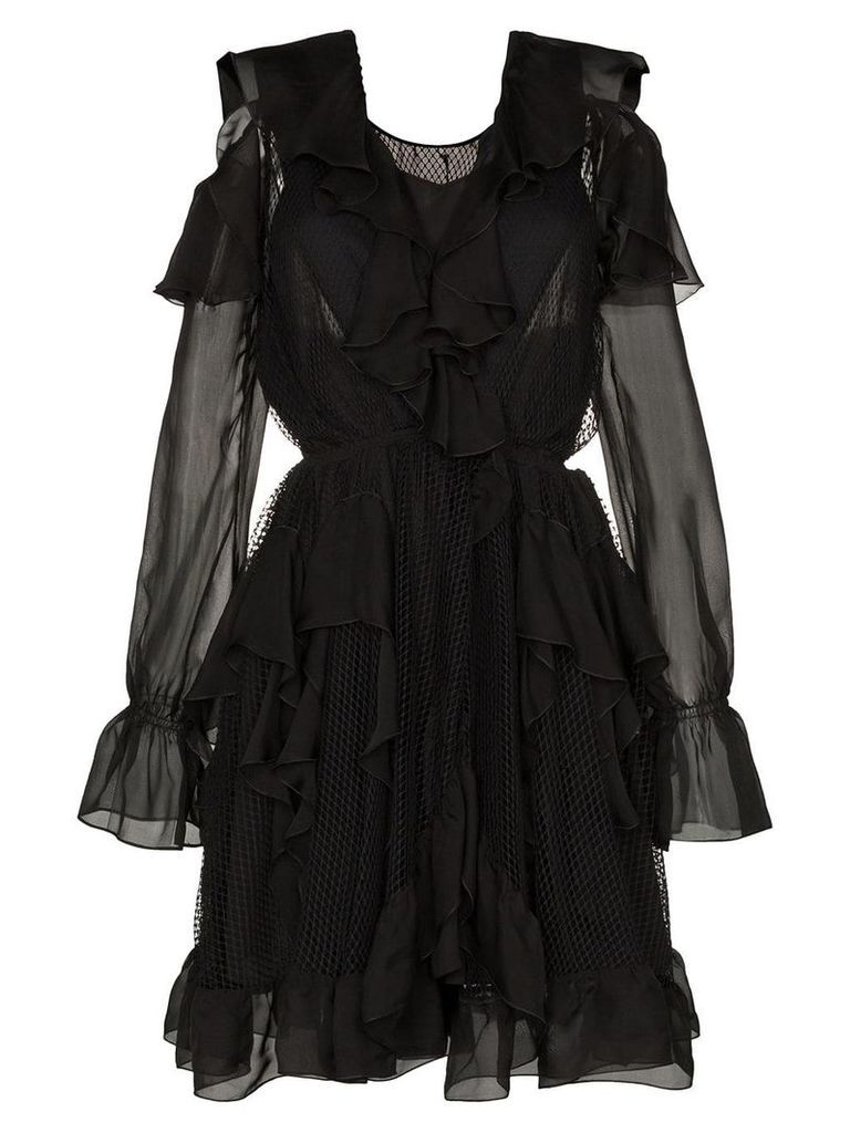 Faith Connexion cold-shoulder ruffle mini dress - Black