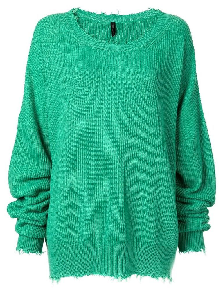 Unravel Project oversized distressed jumper - Green