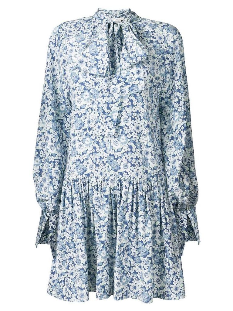 Stella McCartney floral-print peasant dress - Blue
