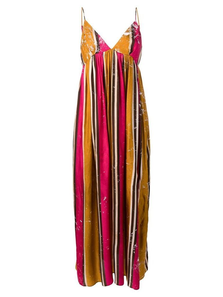 Uma Wang long stripe dress - ORANGE