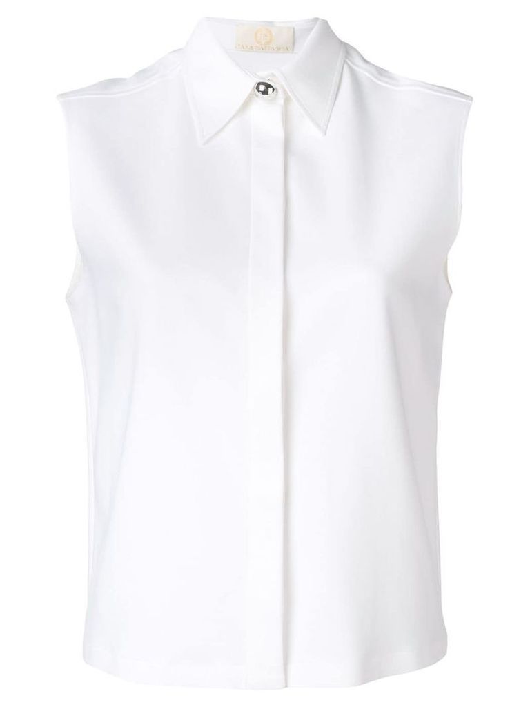 Sara Battaglia sleeveless blouse - White