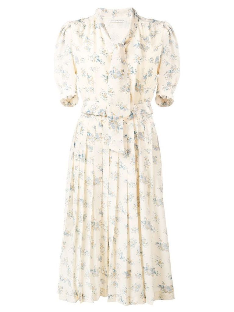 Alessandra Rich floral print shirt dress - Neutrals