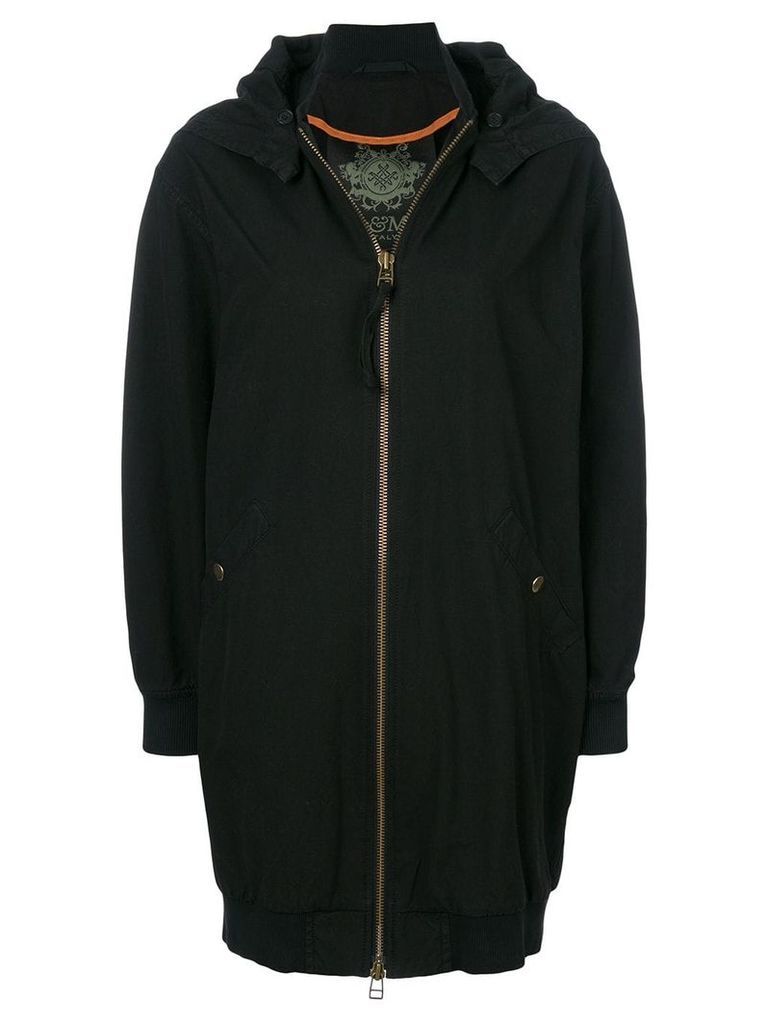 Mr & Mrs Italy detachable hood oversized coat - Black