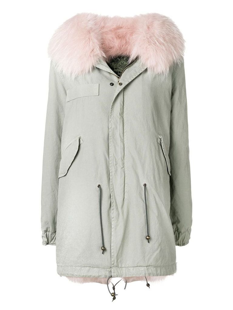 Mr & Mrs Italy trimmed hooded parka - NEUTRALS