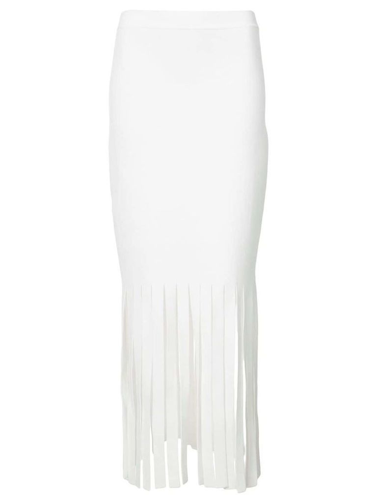 Alexander Wang long shredded skinny skirt - White