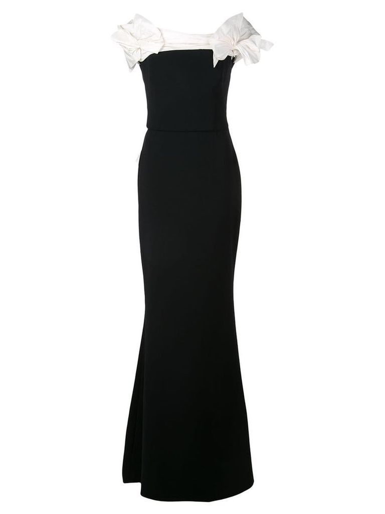 Marchesa back lace-up gown - Black