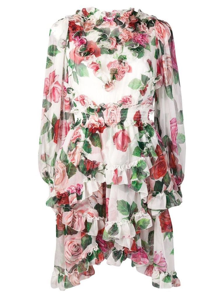 Dolce & Gabbana rose print dress - White