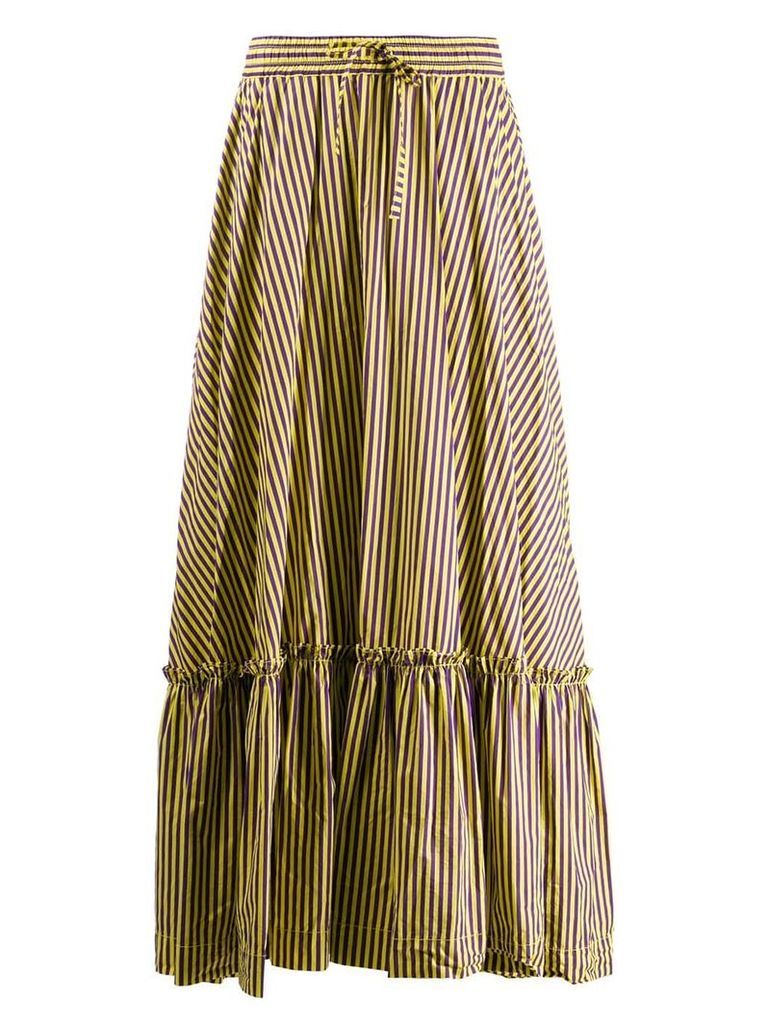 P.A.R.O.S.H. striped skirt with flounce - Yellow