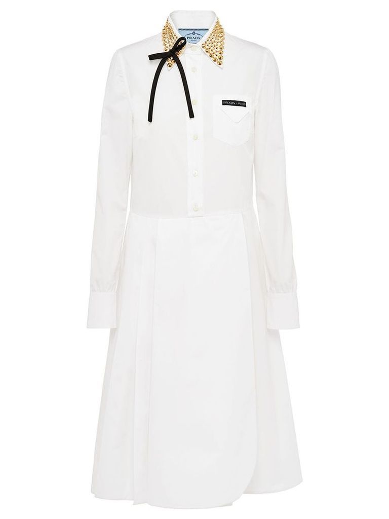 Prada studded shirt dress - White
