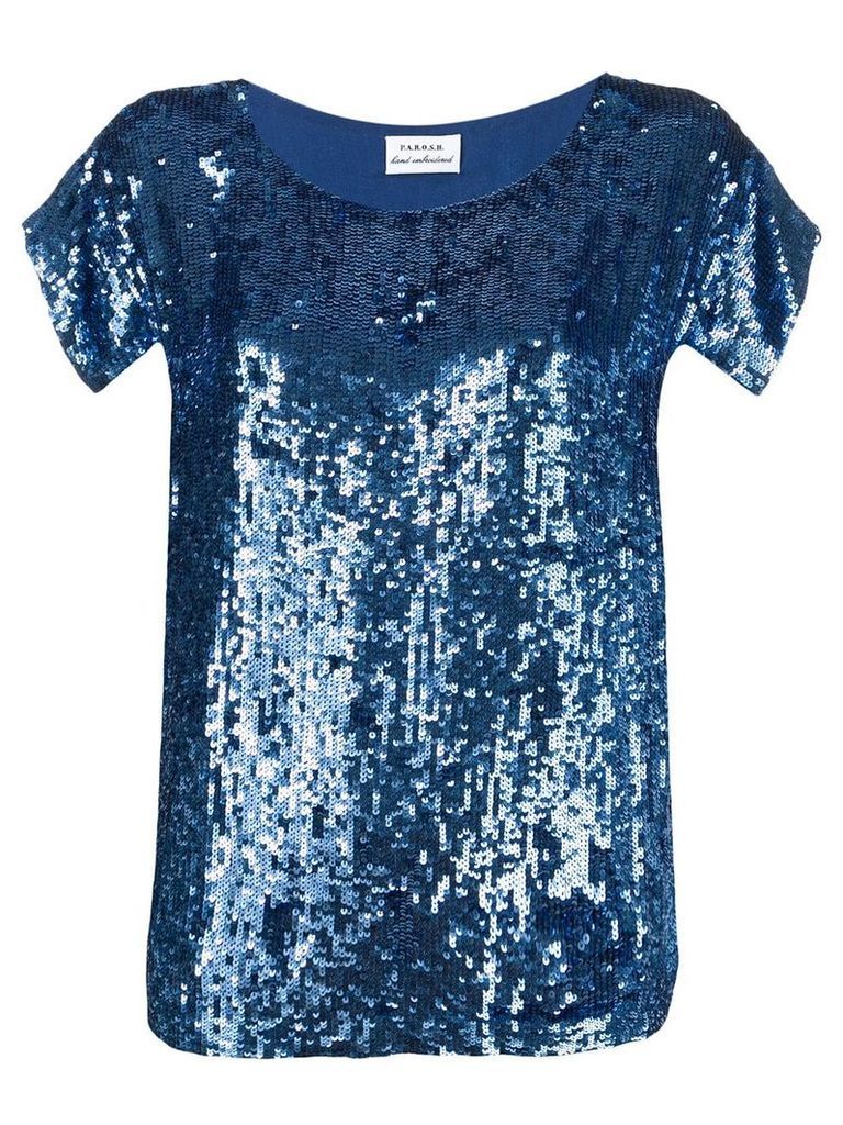P.A.R.O.S.H. sequined top - Blue