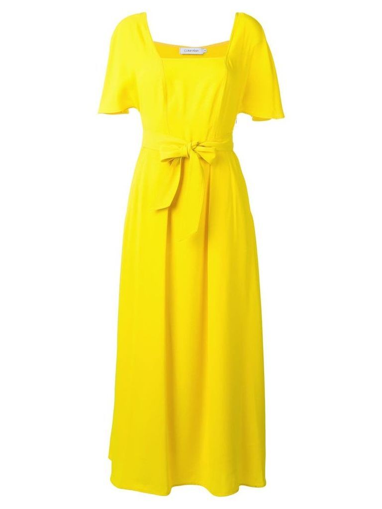 Calvin Klein belted maxi dress - Yellow