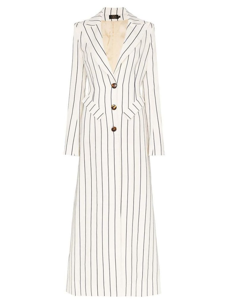 De La Vali Nial single-breasted striped coat - White