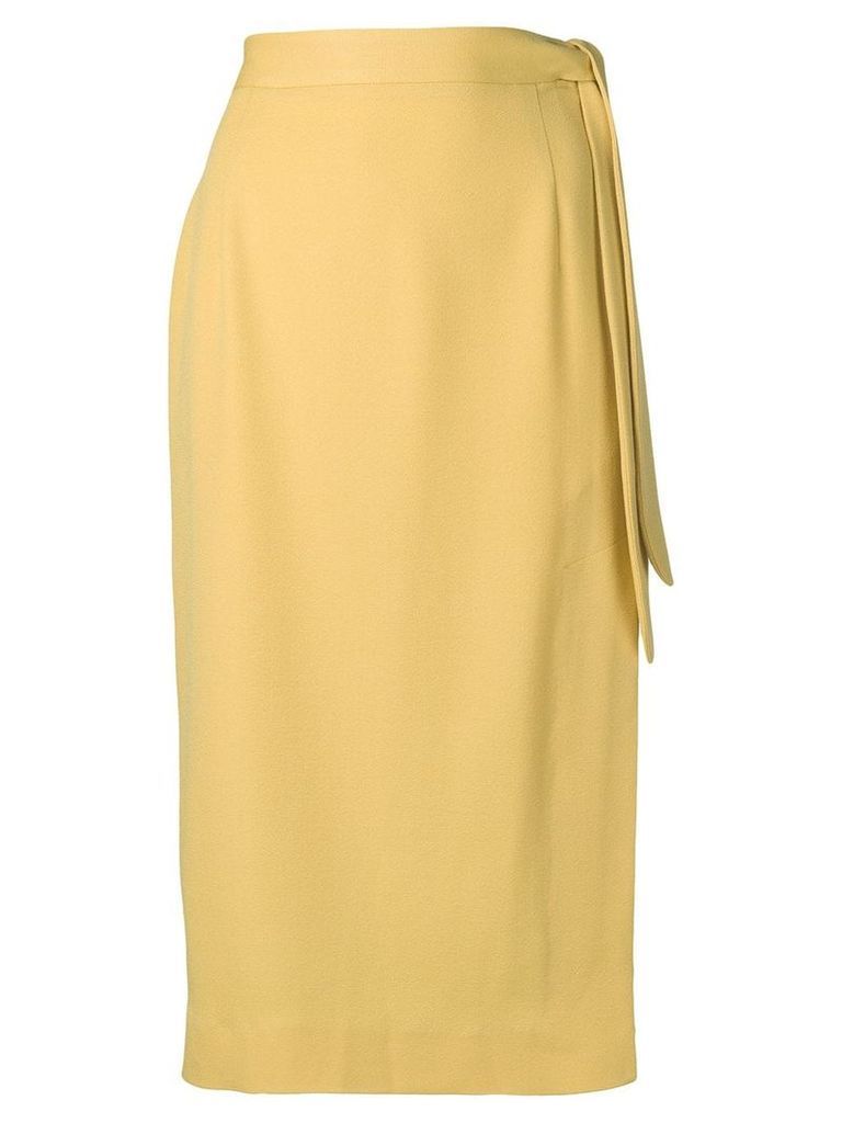 Alexa Chung midi skirt with side knot - Yellow