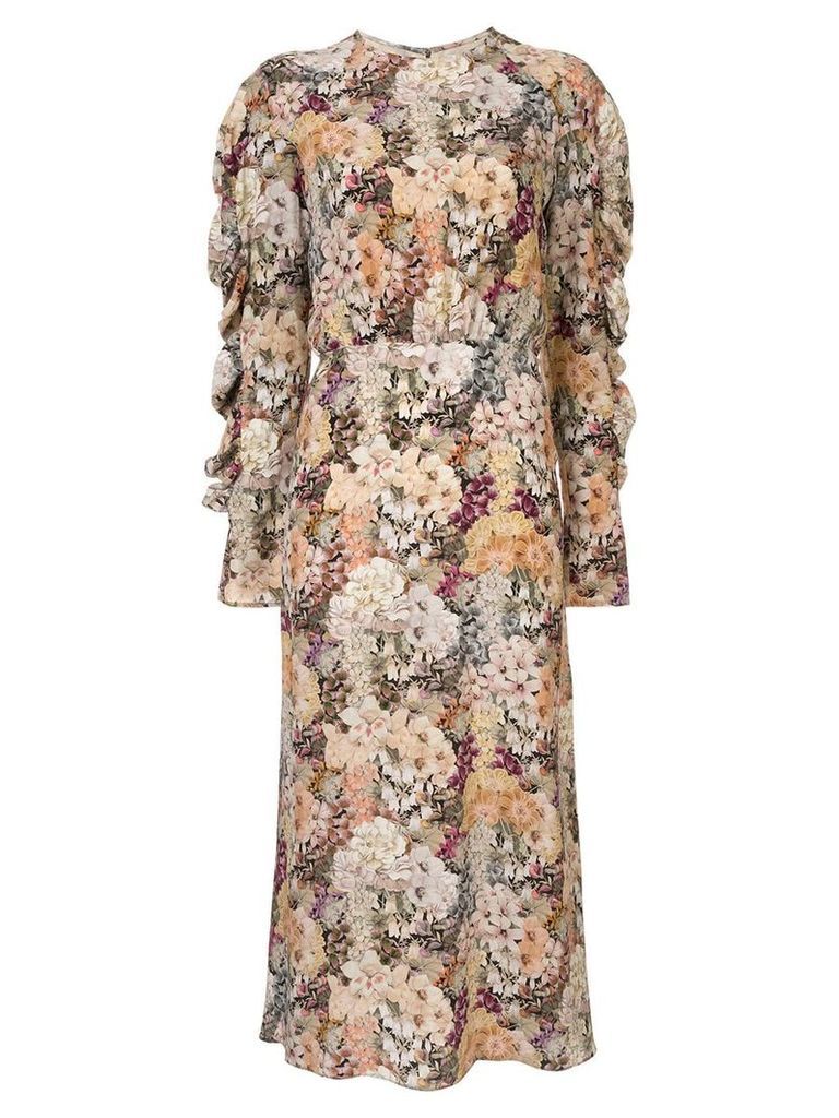 Les Reveries long floral print silk dress - Multicolour