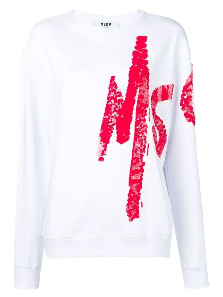 MSGM logo painted sweatshirt - White
