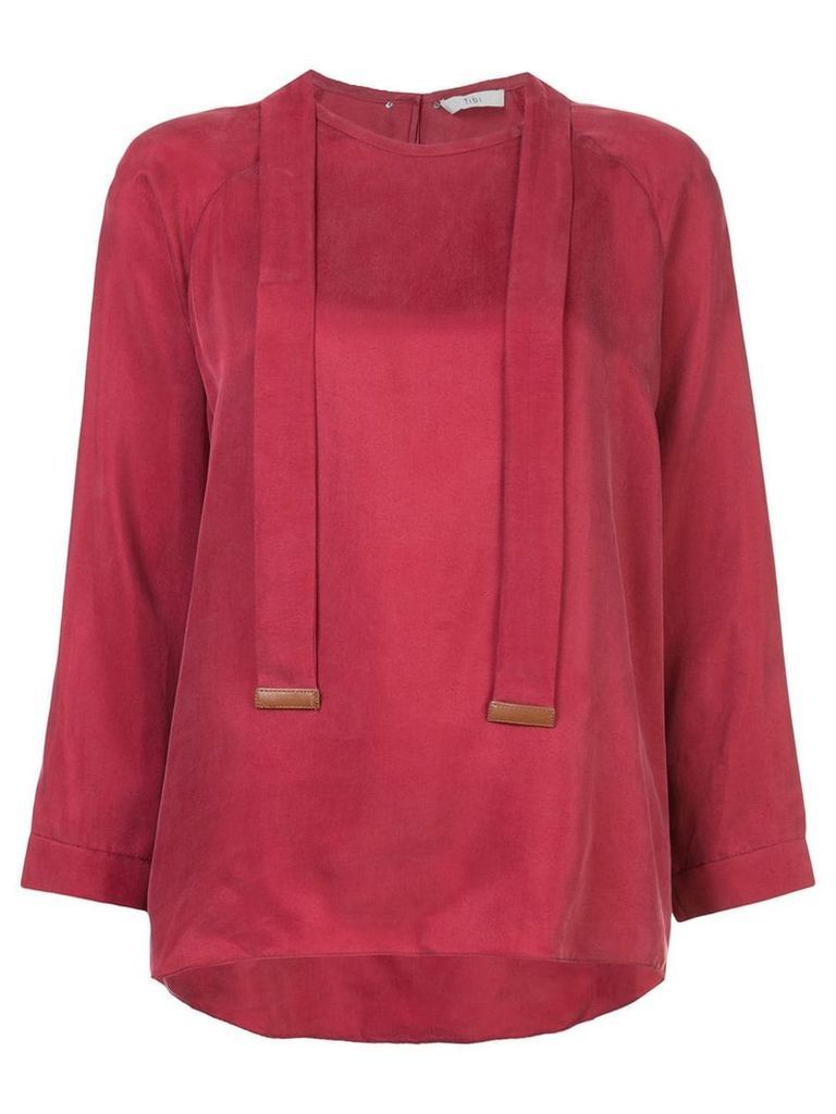 Tibi strap detail blouse - Red