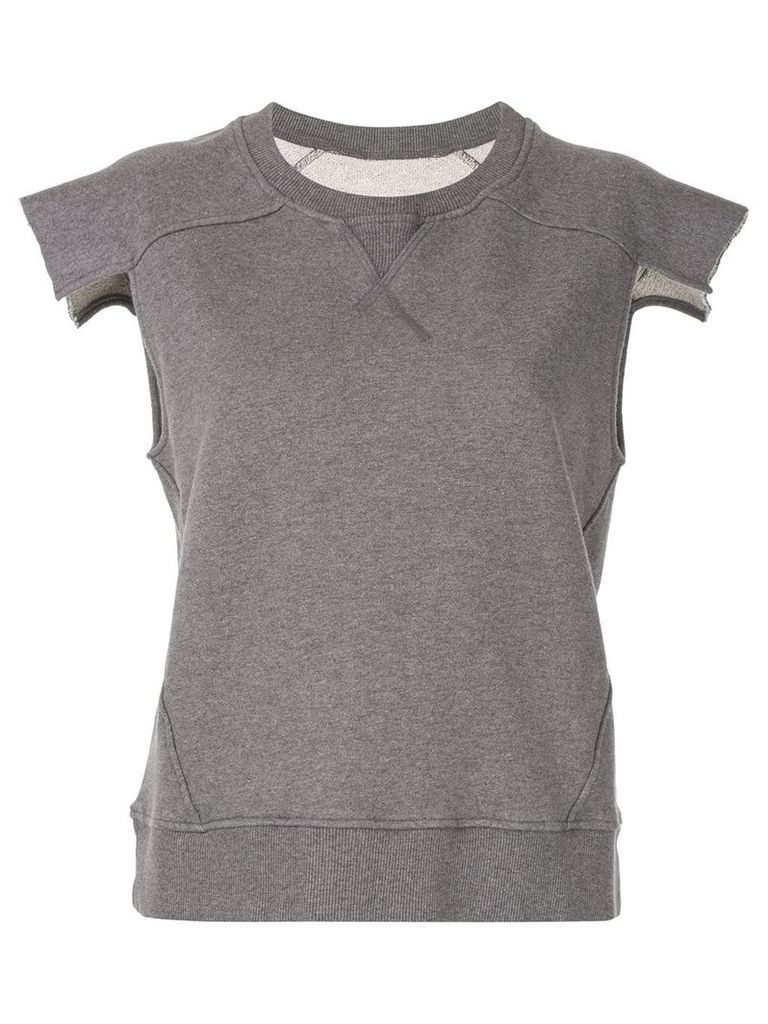 Mm6 Maison Margiela cropped sleeves T-shirt - Grey