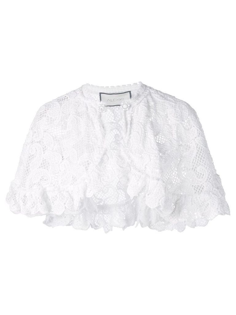 Alexis Bibi lace cape top - White