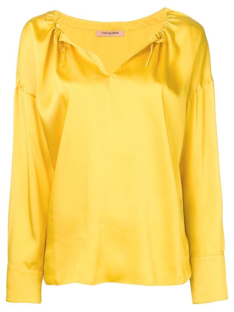 Yves Salomon satin blouse - Yellow